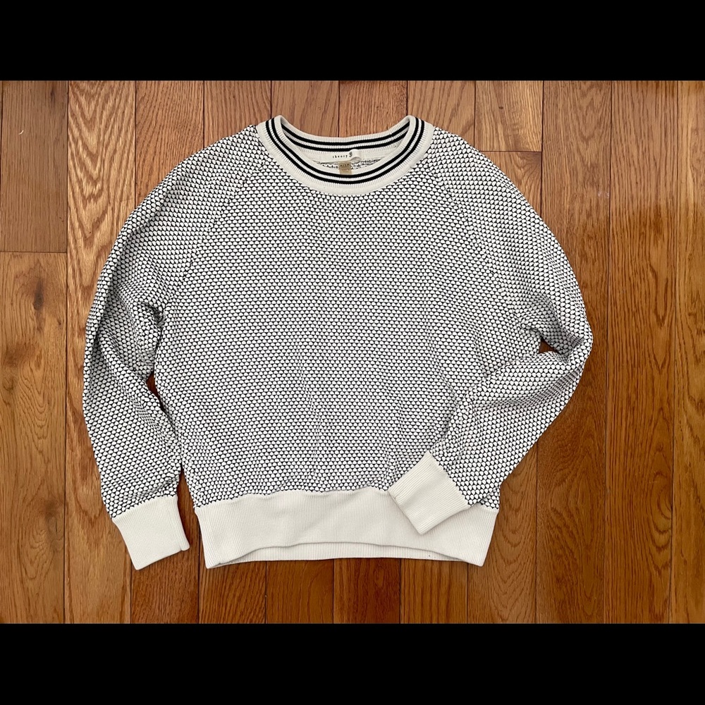 Theory black white cotton sweater